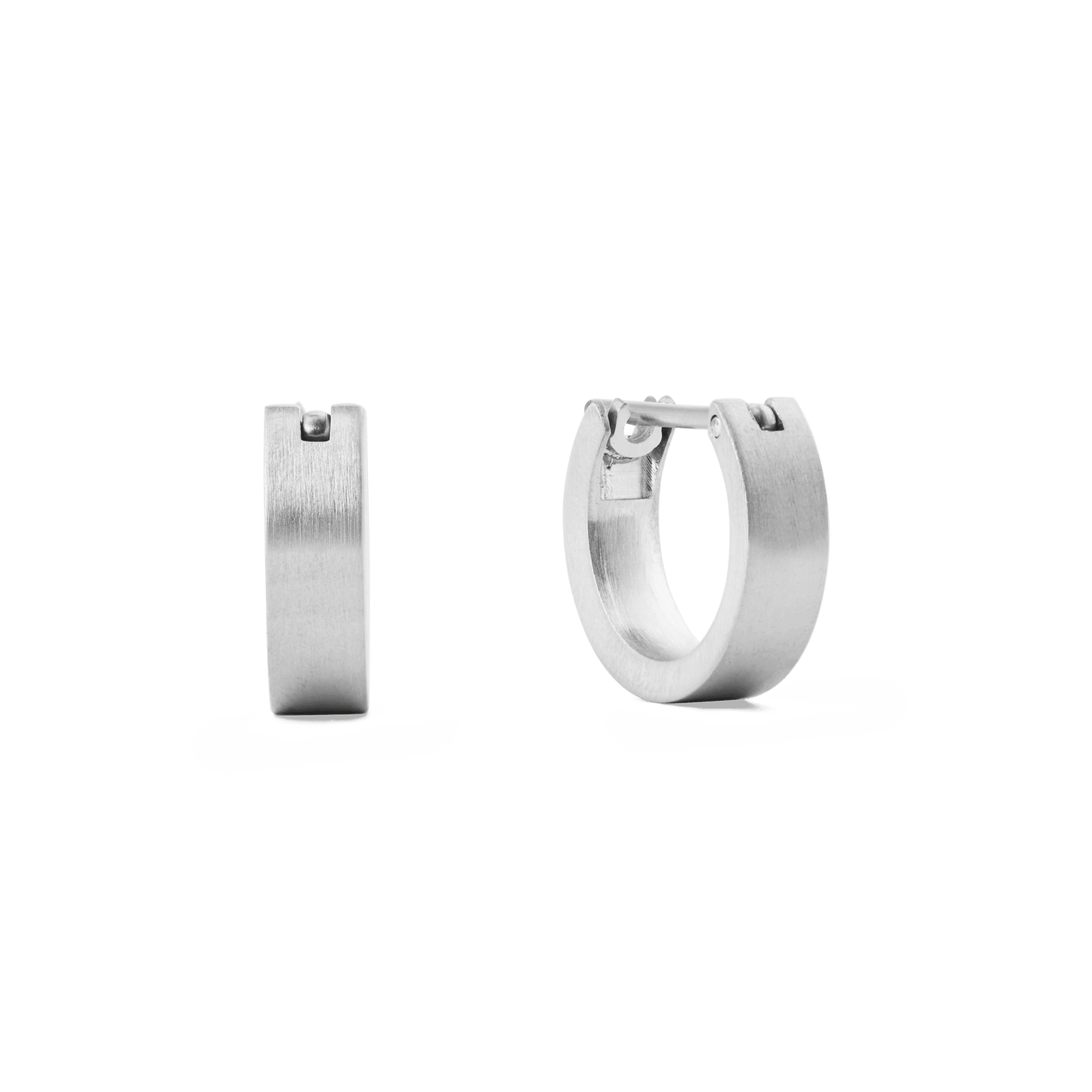 Line Earrings Brushed Silver 3.5mm