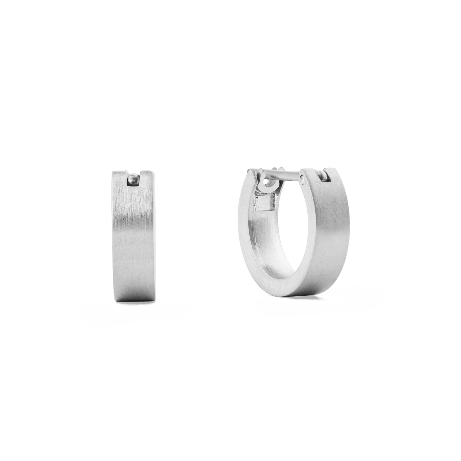 Line Earrings Brushed Silver 3.5mm