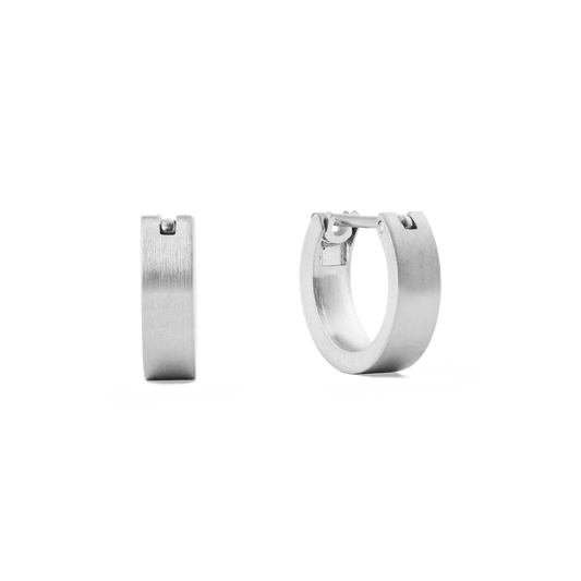 Line Earrings Brushed Silver 3.5mm
