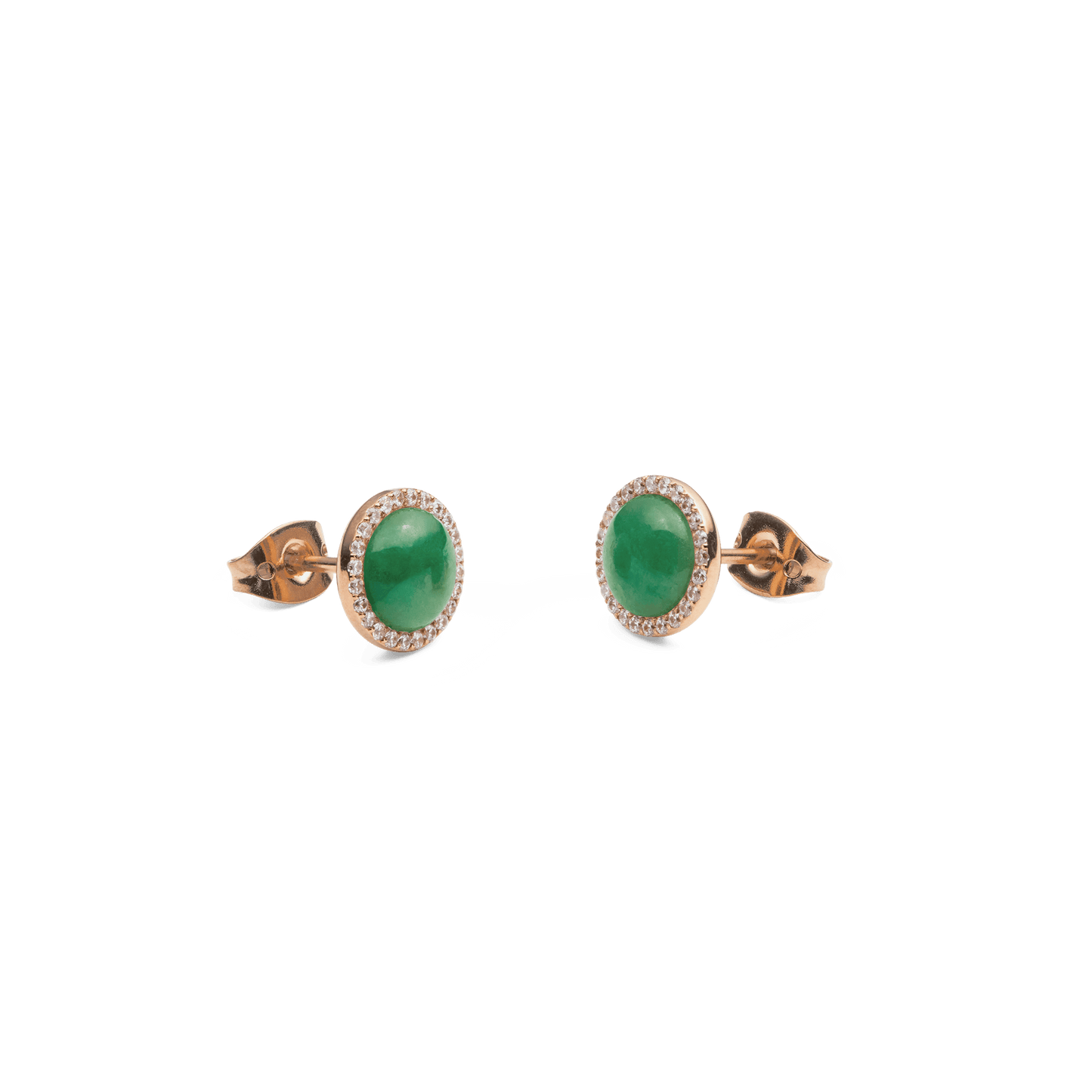 Audrey Earrings Jade Rose Gold
