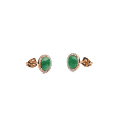 Audrey Earrings Jade Rose Gold