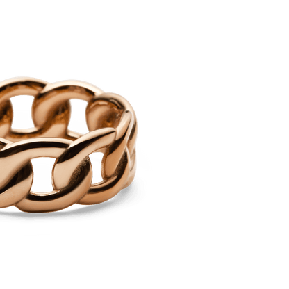 Chunky Chain Ring Rose Gold