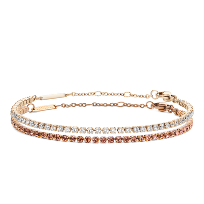 Tennis Bracelet Apricot Rose Gold Set